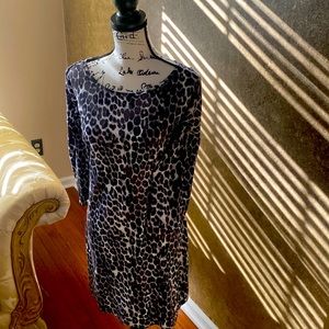 Versatile animal print dress. Comfortable and versatile.  Dress it up or down